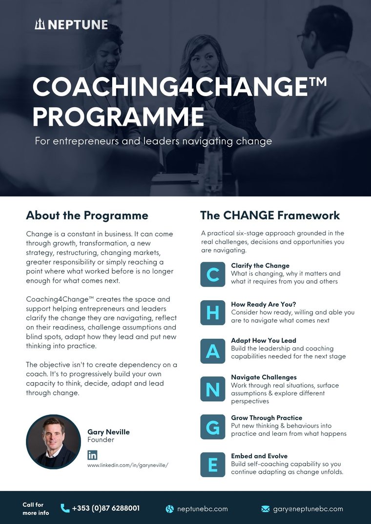 The Coaching4Change™ programme, a Neptune overview sheet